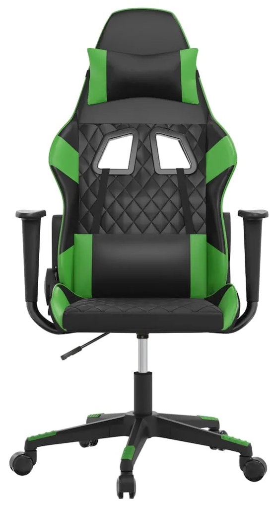 vidaXL Καρέκλα Gaming Μαύρο/πράσινο από Συνθετικό Δέρμα