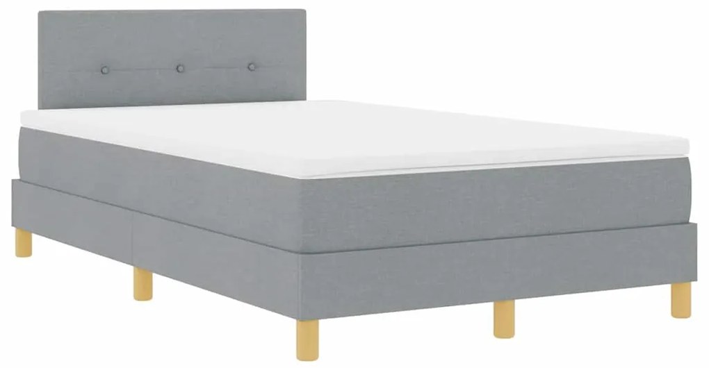 vidaXL Κρεβάτι box spring με στρώμα Ανοιχτό γκρι 120 x 200 cm ύφασμα