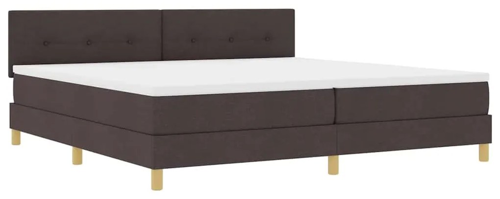 vidaXL Κρεβάτι box spring με στρώμα με στρώμα Σκούρο καφέ Σκούρο καφέ