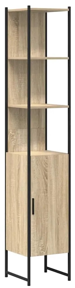 vidaXL Ντουλάπι Μπάνιου Μπεζ 33 x 33 x 185.5 εκ Επεξεργασμένο ξύλο