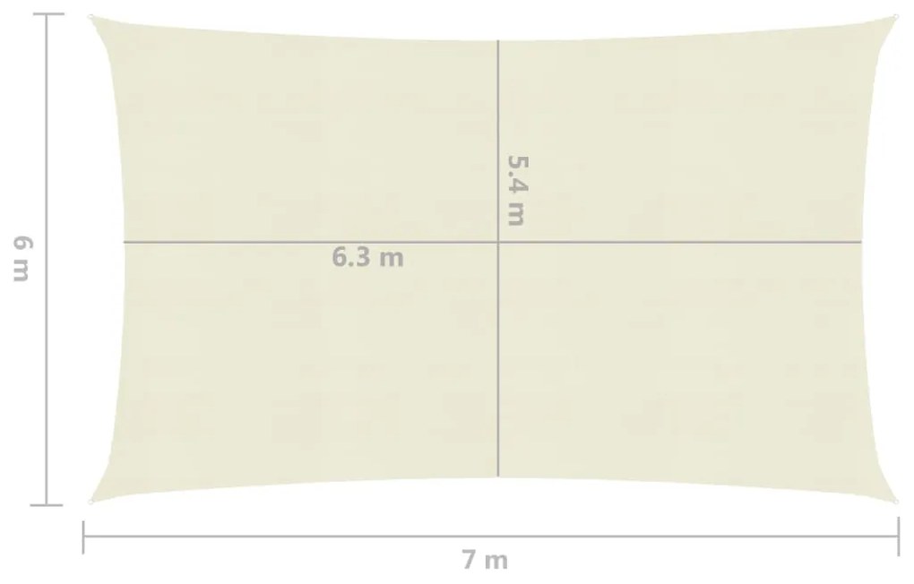 Πανί Σκίασης Κρεμ 6 x 7 μ. από HDPE 160 γρ/μ² - Κρεμ