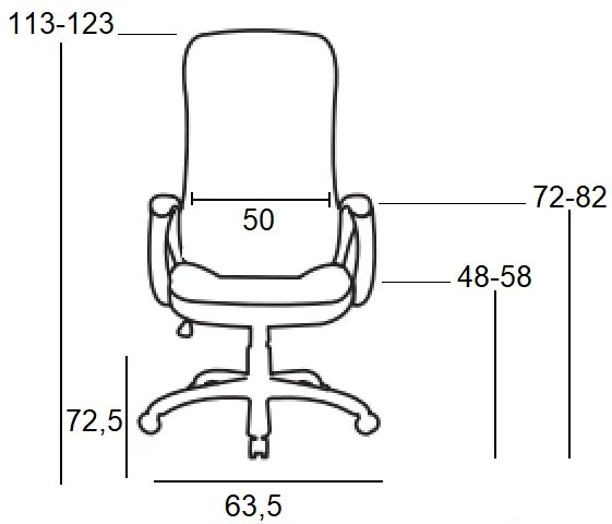 A8990 ΜΑΥΡO PU ΠΟΛΥΘΡΟΝΑ ΓΡΑΦΕΙΟΥ 63.5Χ72.5Χ48-113/58-123εκ.