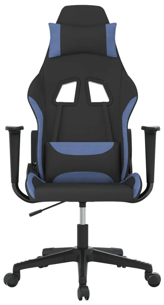 vidaXL Καρέκλα Gaming Μαύρη και Μπλε Υφασμάτινη