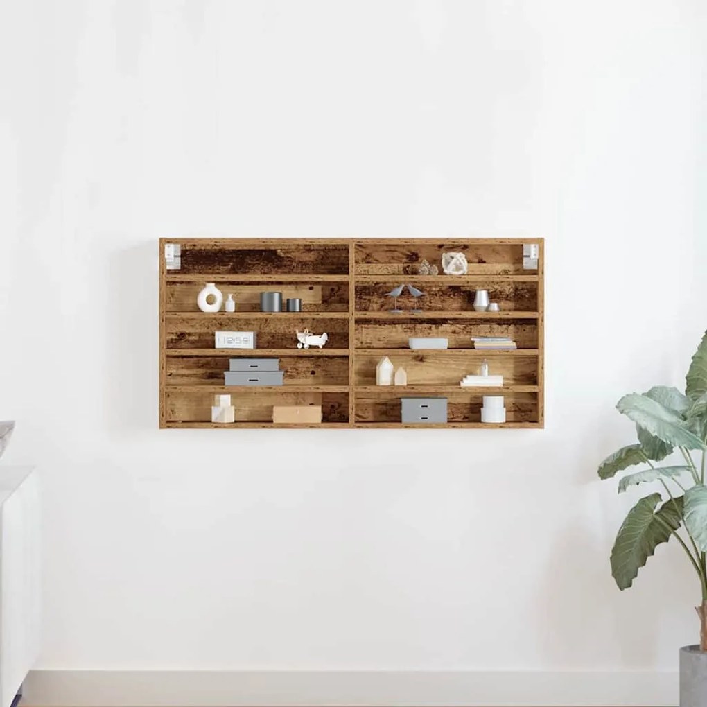 vidaXL Βιτρίνα με ράφι Παλιό Ξύλο 100 x 8.5 x 50 cm Επεξεργασμένο ξύλο