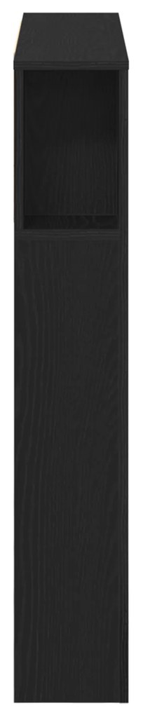 vidaXL κεφαλοκλίμακα  Μαύρο Δρύινο Κάβο - 140x19x104.5 εκ - Φτιαγμένο από Μηχανική Ξυλεία