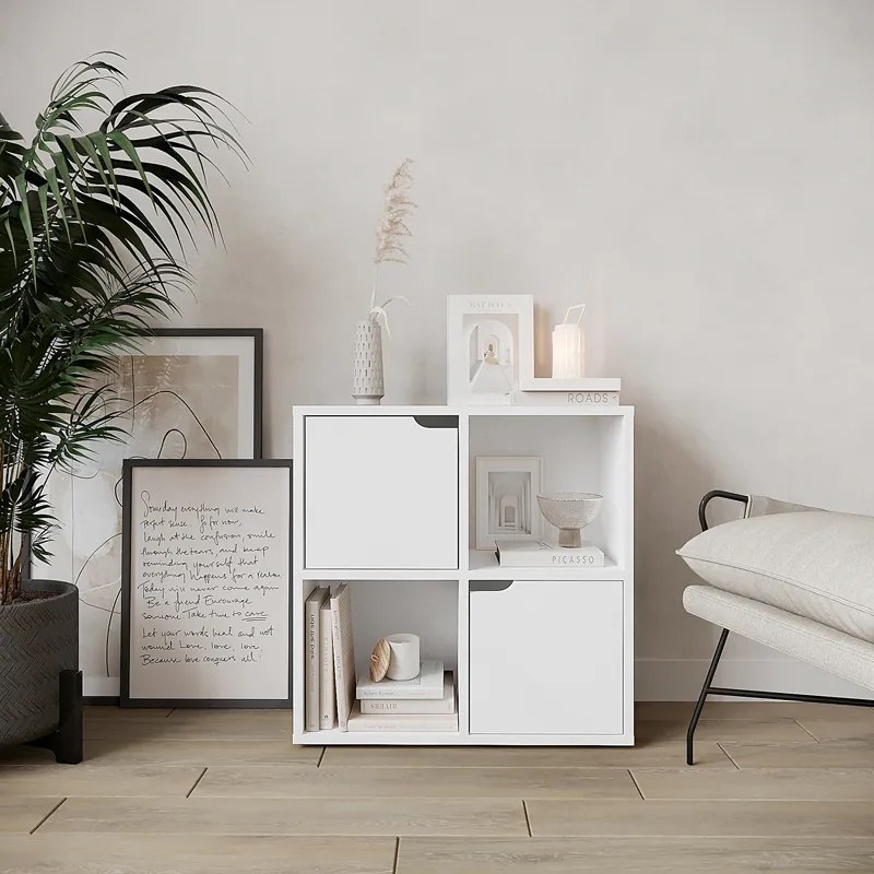 Βιβλιοθήκη Bookel pakoworld σε λευκή απόχρωση 59.6x27.5x60.4εκ (1 τεμάχια)