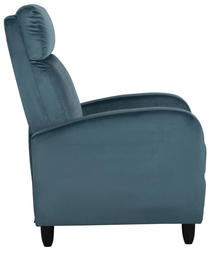 Πολυθρόνα HIBER RELAX C9782.06 Πετρόλ Βελούδο 67,5x90x104Υ εκ. 67.5x90x104 εκ.