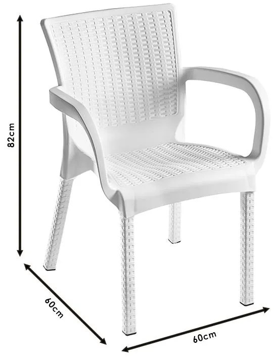 Καρέκλα - Πολυθρόνα Festive PP λευκό 60x60x82 εκ.