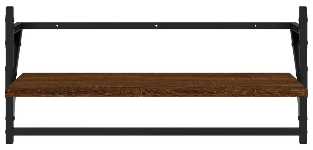 vidaXL Ράφια Τοίχου Σετ 4 τεμ. με Μπάρες Καφέ Δρυς Επεξεργασμένο ξύλο