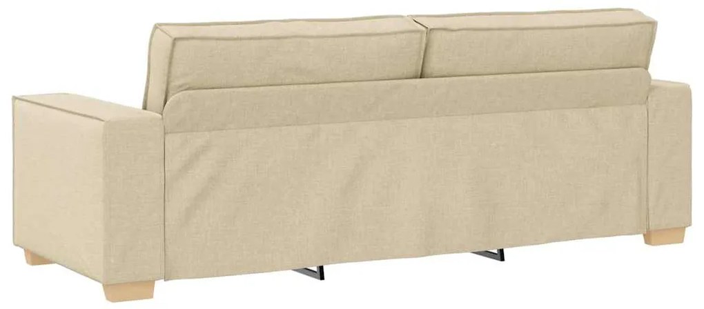 vidaXL 3-Θέσιος καναπές με μαξιλάρι Κρεμ 220 x 78 x 84 εκ. ύφασμα