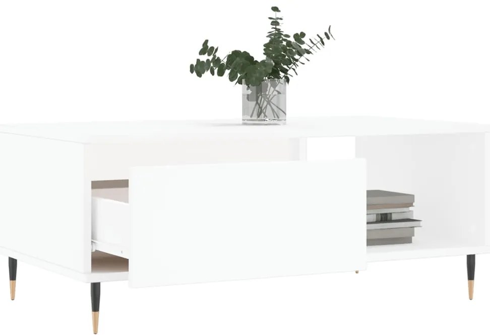 vidaXL Τραπεζάκι Σαλονιού Λευκό 90 x 50 x 36,5 εκ. Επεξεργασμένο Ξύλο