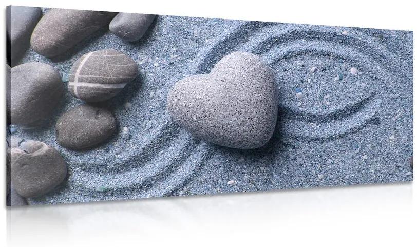 Εικόνα καρδιά από πέτρα σε αμμώδες φόντο - 100x50