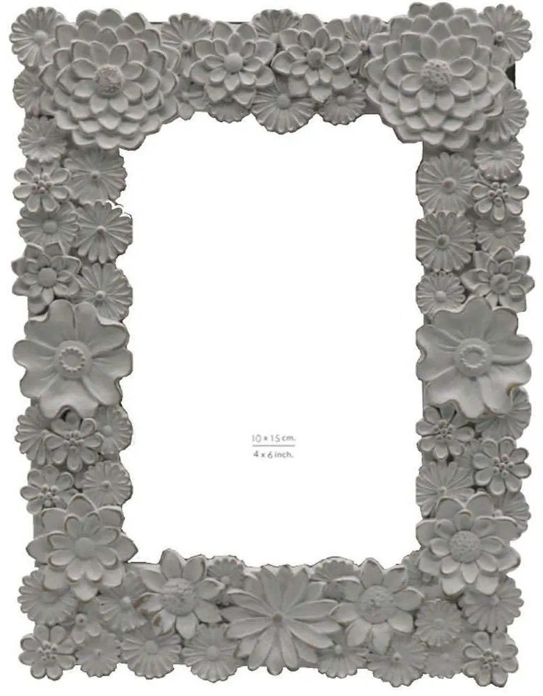 Κορνίζα Blossom 023199 16x2x21cm White Γυαλί,Polyresin