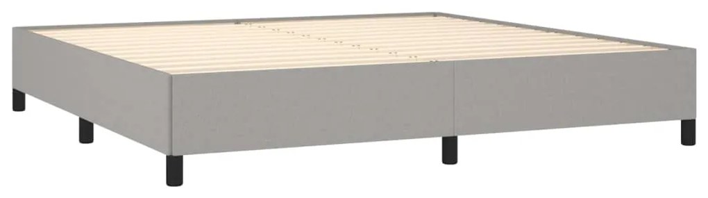 vidaXL Κρεβάτι Boxspring με Στρώμα Ανοιχτό Γκρι 200x200 εκ. Υφασμάτινο