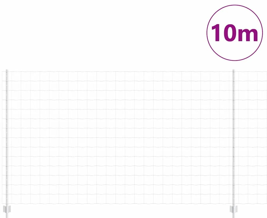 vidaXL Φράχτης με Στήλες. Ασημί 1.4 x 10 m Ατσάλι