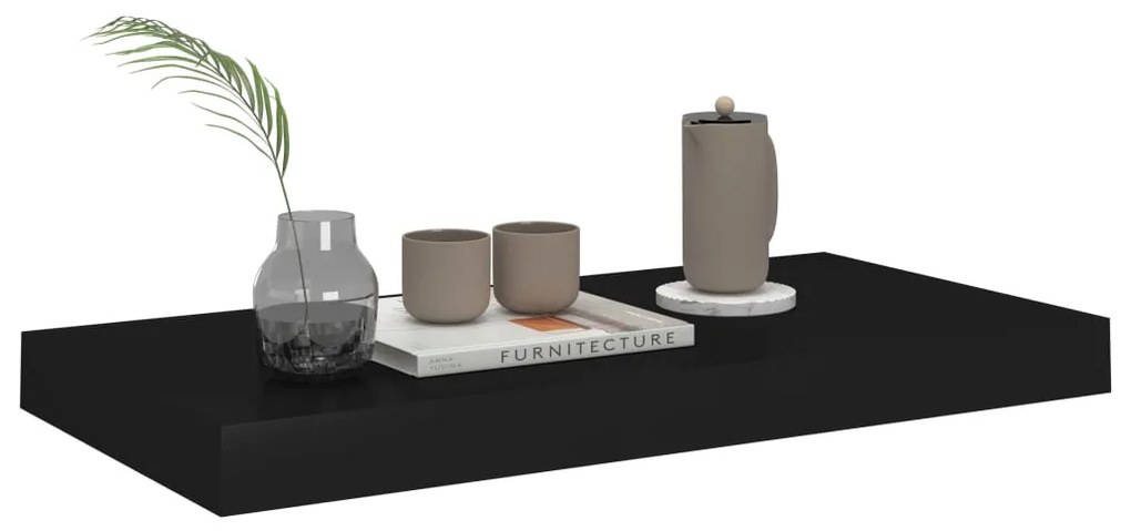 vidaXL Ράφια Τοίχου 4 τεμ. Μαύρα 50x23x3,8 εκ. MDF