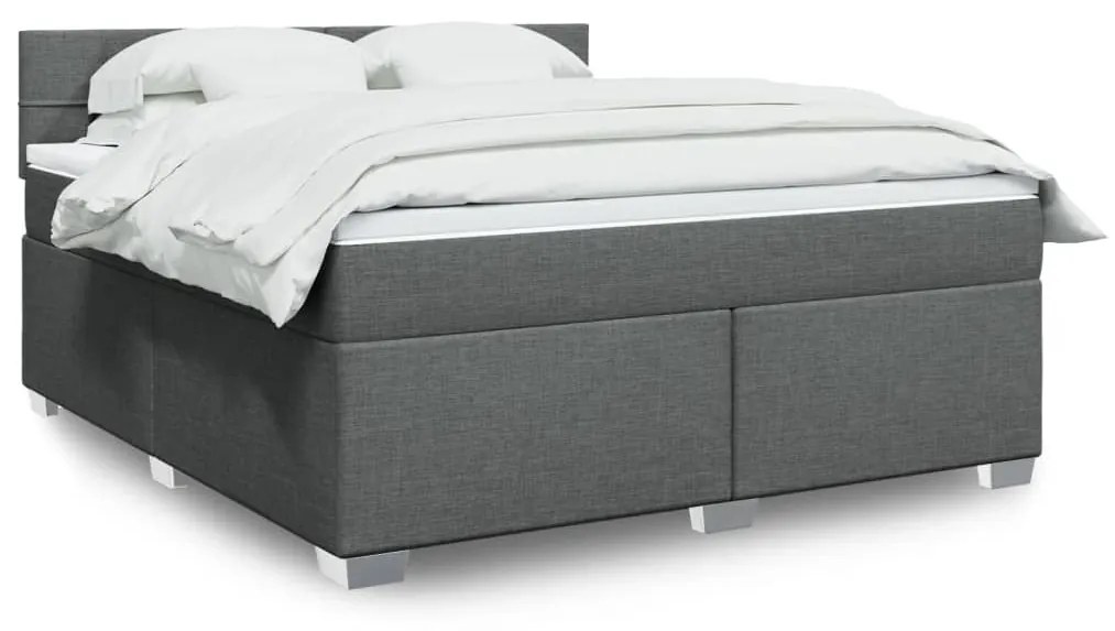 ΚΡΕΒΑΤΙ BOXSPRING ΜΕ ΣΤΡΩΜΑ ΣΚΟΥΡΟ ΓΚΡΙ 180X200 ΕΚ ΥΦΑΣΜΑΤΙΝ 3285968