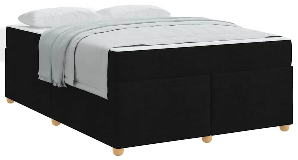 vidaXL Σκελετός κρεβατιού με στρώμα Μαύρο 140 x 200 cm ύφασμα