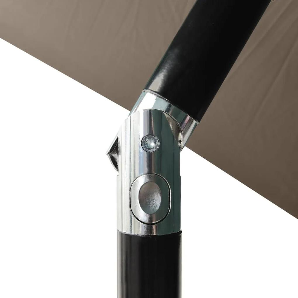 Ομπρέλα Taupe 2 x 3 μ. με LED και Ατσάλινο Ιστό - Μπεζ-Γκρι