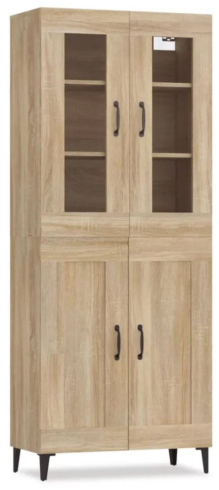 vidaXL Ντουλάπι Sonoma δρυς 69,5 x 34 x 180 εκ. από Επεξεργασμένο Ξύλο