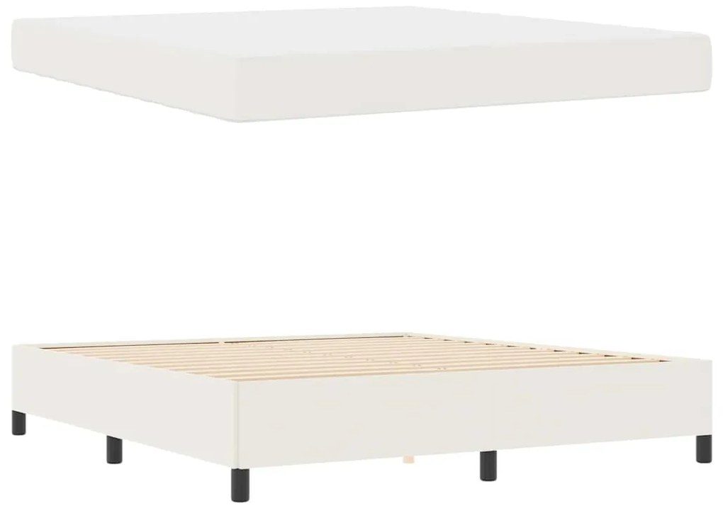 vidaXL Σκελετός Κρεβατιού Άλλο Κρεμ 180 x 200 cm Βελούδο