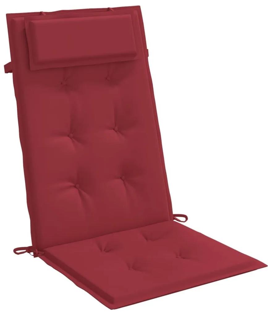 Μαξιλάρια Καρέκλας με Πλάτη 4 τεμ. Μπορντό από Ύφασμα Oxford - Κόκκινο