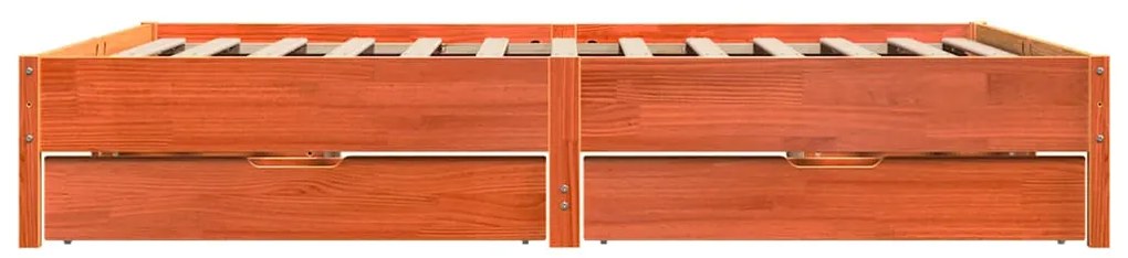 vidaXL Σκελετός Κρεβ. Χωρίς Στρώμα Καφέ Κεριού 200x200 εκ Μασίφ Πεύκο