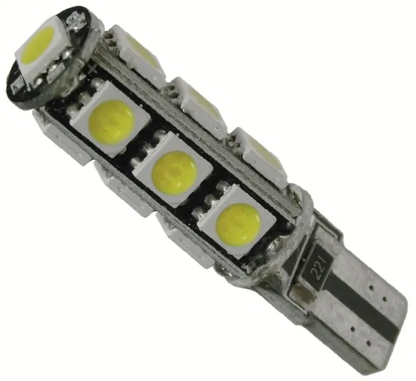 Λαμπτήρας LED T10 Can Bus με 13 SMD 5050 Ψυχρό Λευκό GloboStar 21540