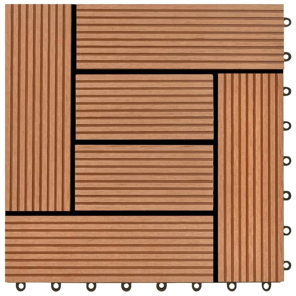 vidaXL Πλακάκια Deck 22 τεμ. Καφέ 30 x 30 εκ. 2 μ² από WPC