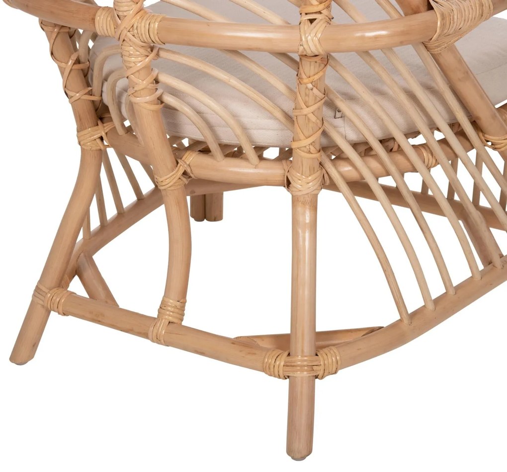 Καρέκλα - Πολυθρόνα FEMUR C9837 Φυσικό Rattan με Λευκό Μαξιλάρι 72x66x75Υεκ. 72x66x75 εκ.