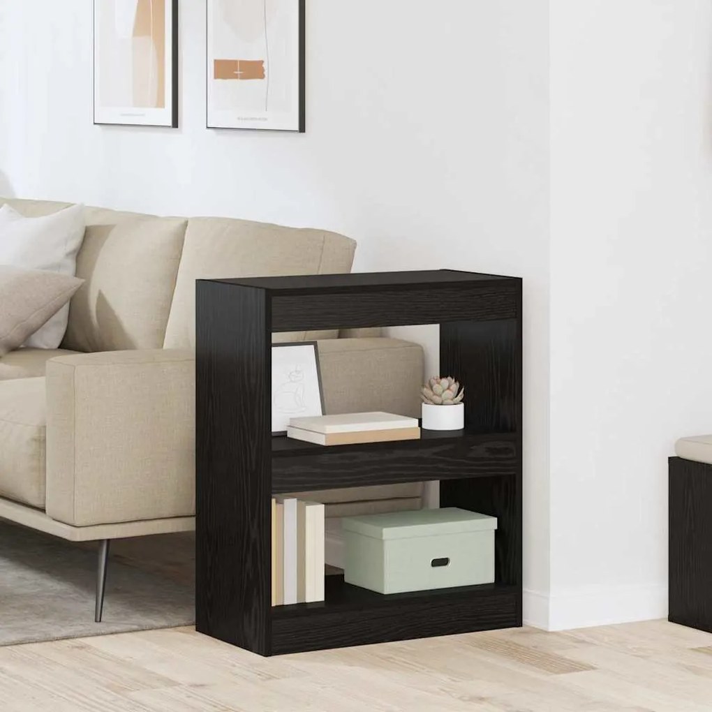 vidaXL Βιβλιοθήκη Μαύρη δρυς 60 x 30 x 72 εκ. Επεξεργασμένο ξύλο