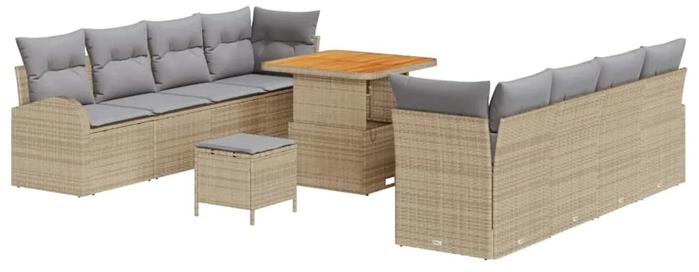 vidaXL Σετ Καναπέ Κήπου 11 pcs Μπεζ, Ανοιχτό Γκρι 80 x 80 x 71 cm