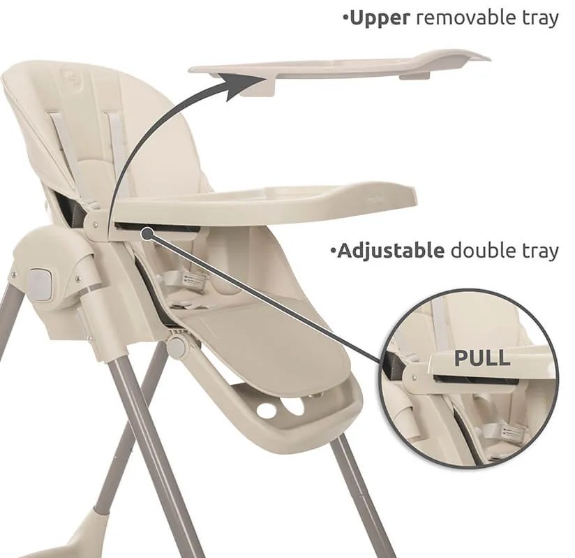 Καρεκλάκι φαγητού Tummy Time Beige 10100602507 LorellI