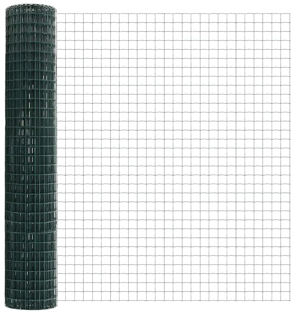 vidaXL Τείχος και Πόστ Πράσινο 1,5 x 10 m Ατσάλι