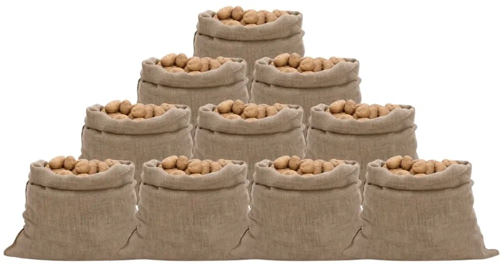 vidaXL Σακιά Γιούτας 10 Τεμ. 100 x 110 εκ. από Γιούτα 220 gsm