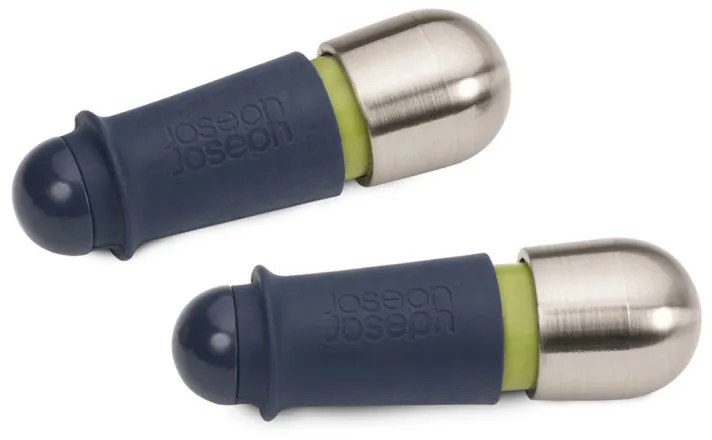 Σετ από 2 πώματα κρασιού Joseph Joseph 20110, Αεροστεγές σφράγισμα, Ένδειξη κλειδώματος, Μπλε/inox
