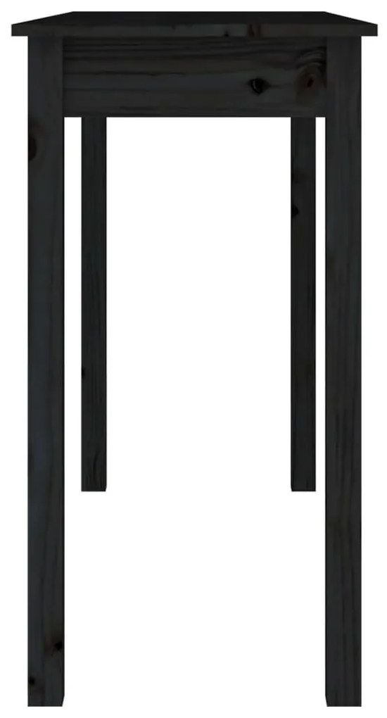 Τραπέζι Κονσόλα Μαύρο 110 x 40 x 75 εκ. από Μασίφ Ξύλο Πεύκου - Μαύρο