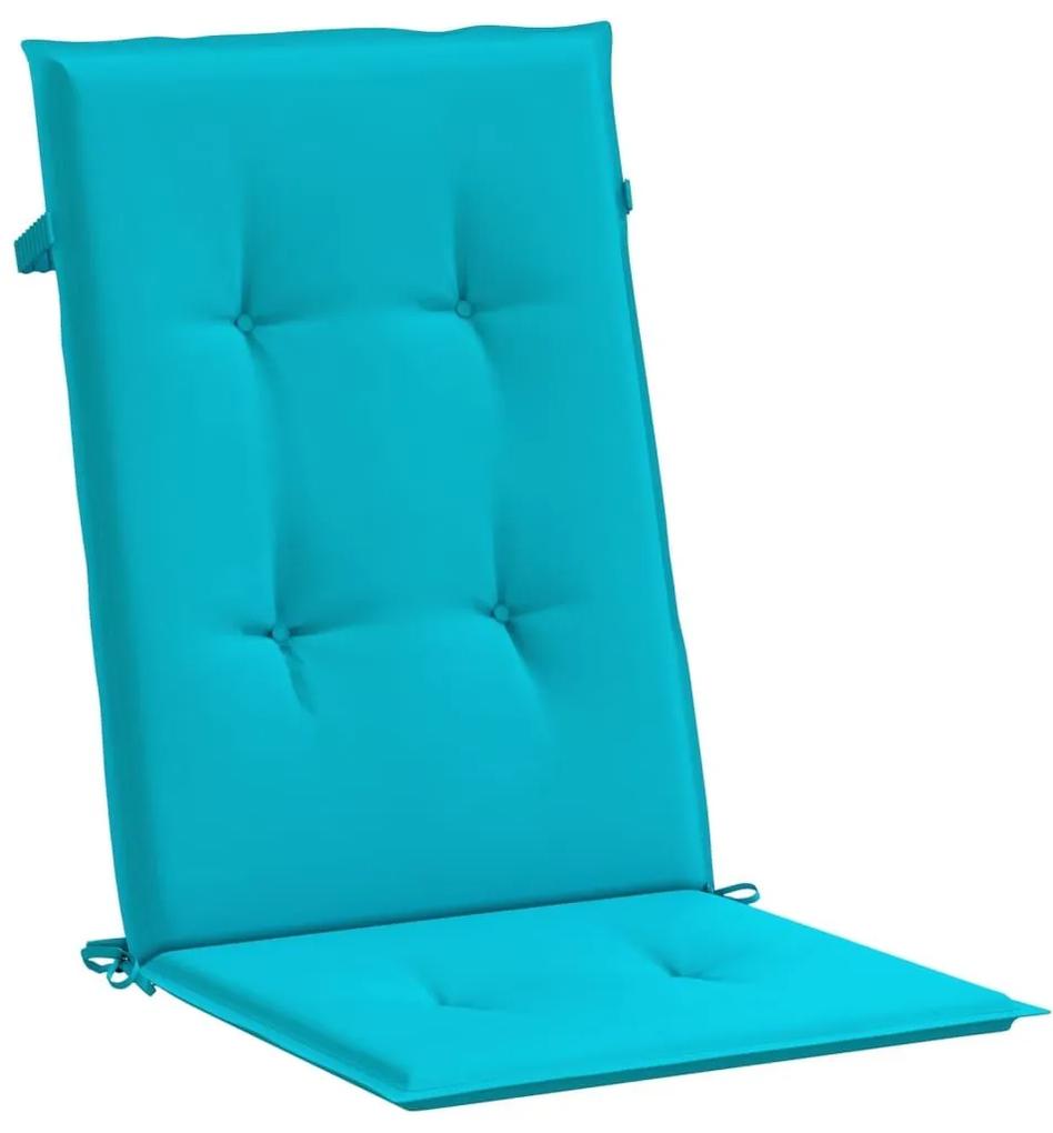 Μαξιλάρια Καρέκλας με Ψηλή Πλάτη 6 τεμ. Τιρκουάζ Υφασμάτινα - Τιρκουάζ
