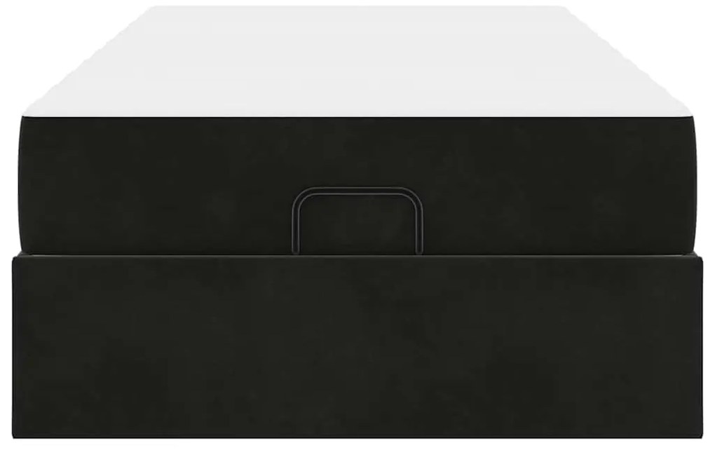 vidaXL Σκελετός κρεβατιού με στρώμα με στρώμα 2 pcs Μαύρο Βελούδο