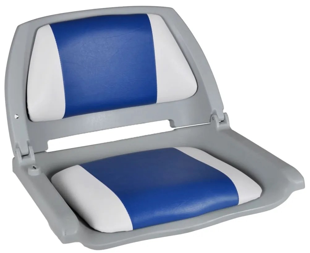 vidaXL Καθίσματα Σκάφους Αναδιπλούμενα 2 τεμ. Μπλε/Λευκό 41x51x48 εκ.