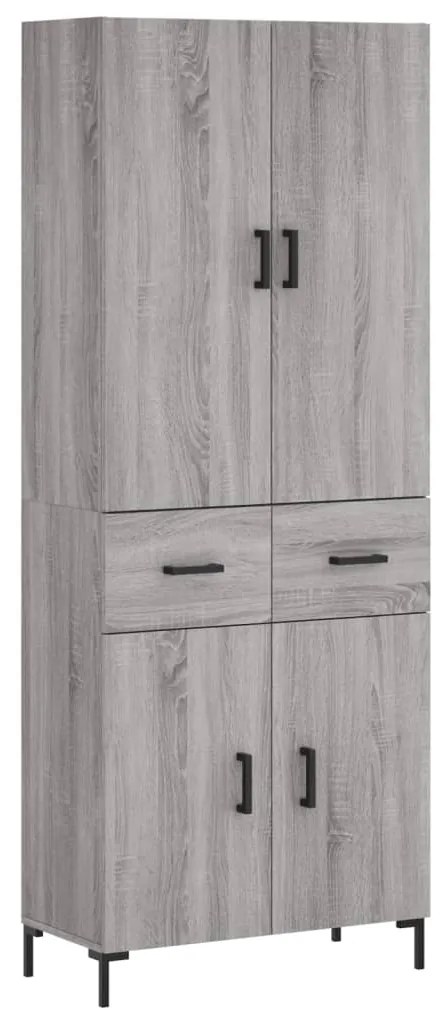 vidaXL Ντουλάπι Γκρι Sonoma 69,5 x 34 x 180 εκ. Επεξεργασμένο Ξύλο