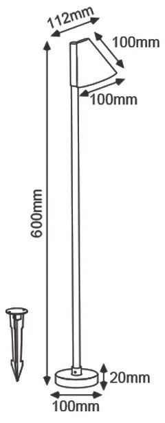 GU10 POST LUMINAIRE 230V AC DARK GREY IP65 MAX.20W WITH SPIKE AND BASE - LG2134G-600 - LG2134G-600