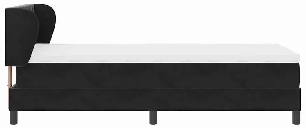 vidaXL Κρεβάτι με ελατήρια με στρώμα Μαύρο 100 x 200 cm Βελούδο