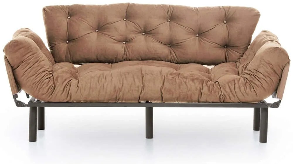 Καναπές - Κρεβάτι Τριθέσιος Nitta 859FTN2868 185x70x85cm Light Brown