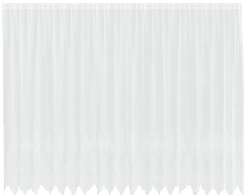 vidaXL Κουρτίνες με κουρτίνες Floral Λευκό 500 x 220 εκ. Πολυεστέρας