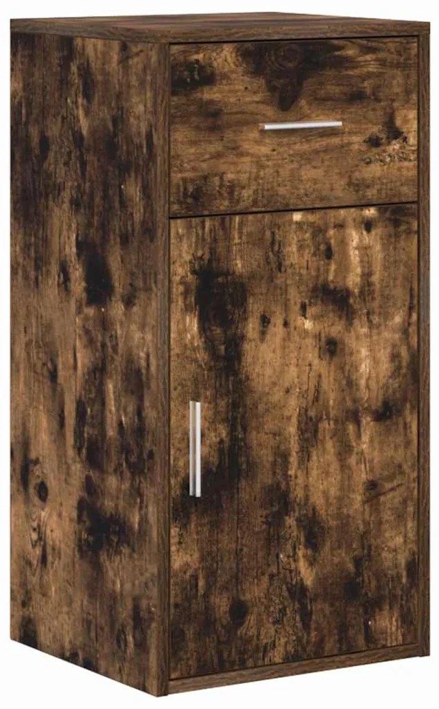 vidaXL Πλαϊνό γραφείο με συρτάρι Καπνιστό Δρύς 38 x 34 x 75 εκ