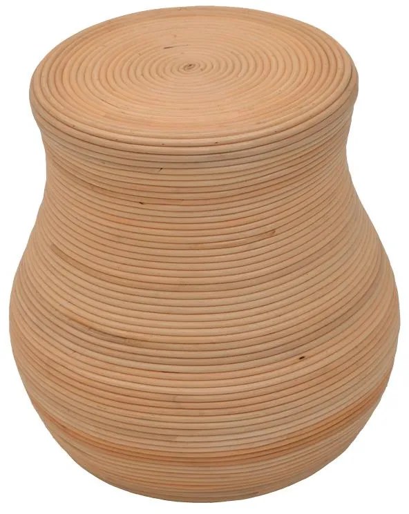 Σκαμπό Bulaten Inart rattan σε φυσική απόχρωση Φ45x45εκ 45x45x45 εκ.