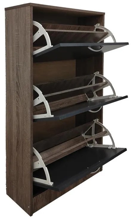 Παπουτσοθήκη Savaz σε oak-ανθρακί απόχρωση 60x24x114εκ 60x24x114 εκ.