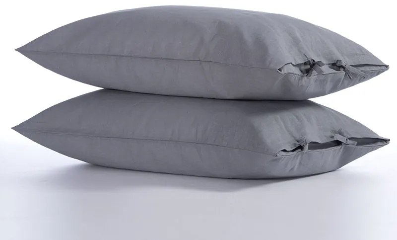 Σετ Μαξιλαροθήκες Cotton-Linen Grey 2x(52x72) - Nef-Nef Homeware