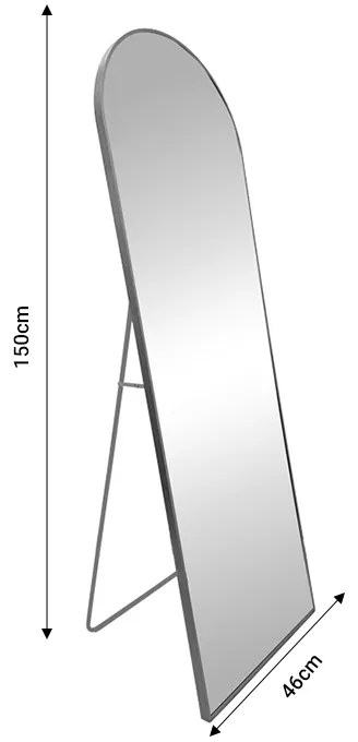 Καθρέπτης Lorens Inart μαύρο αλουμίνιο 46x2.5x150εκ - 298-000026